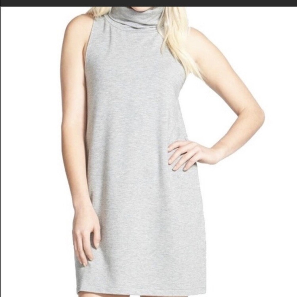 Leith Anthropologie classic sweater dress sleeveless gray size small minimalist